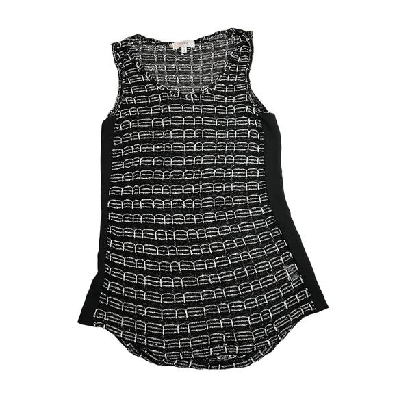 Jaye.e Sleeveless Scoop Neck Mixed Media Knit Top with Woven Side Panels Size M - Picture 1 of 8